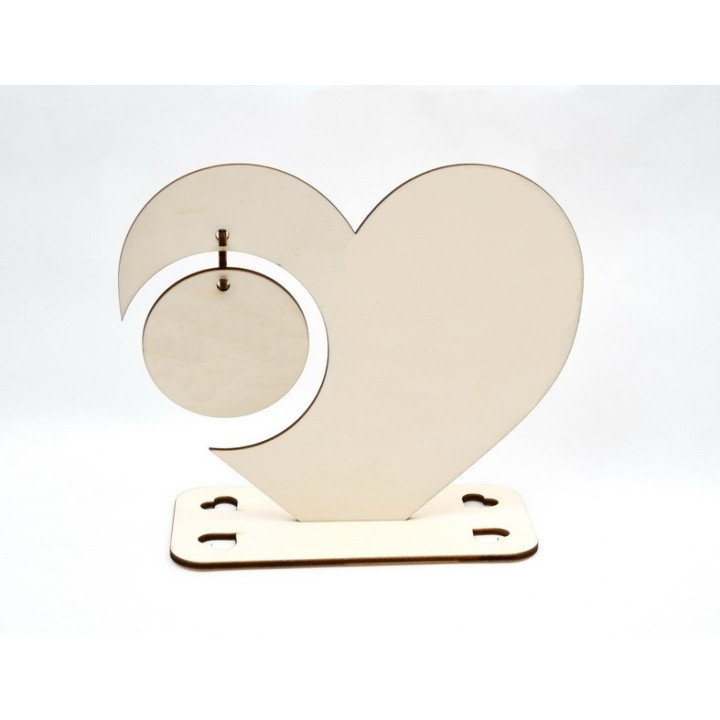 L035-Decoratiune personalizabila din lemn inima 17x21cm 1buc
