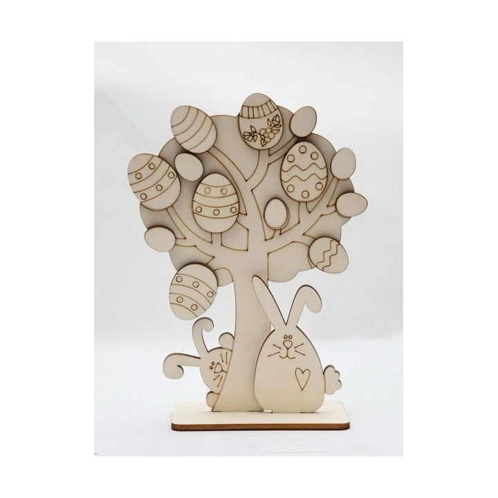 L047-Copac decorativ din lemn pentru Paste 20*15cm - 1 buc