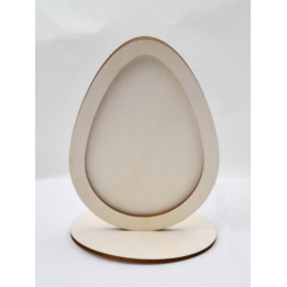 L094-Decoratiune pentru licheni/rama foto lemn Ou cu suport 20x15cm
