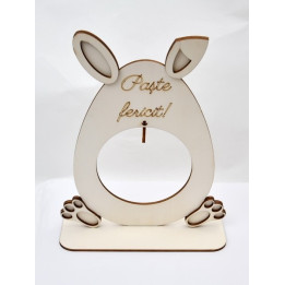 L096-Decoratiune din lemn Paste pentru glob cu suport 30x25cm