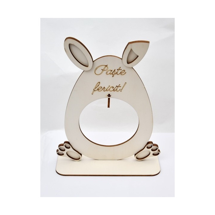 L096-Decoratiune din lemn Paste pentru glob cu suport 30x25cm