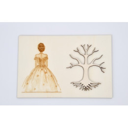 L150- Tablou lemn Copacul Vietii pentru licheni Printesa 13x20cm