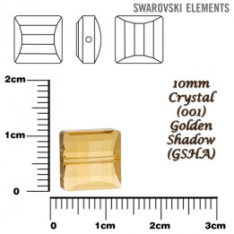 P2037-SWAROVSKI ELEMENTS 5624 Crystal Golden Shadow 10mm - bijuterii personalizate din argint | simoshop