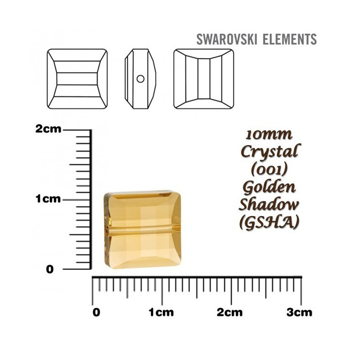 P2037-SWAROVSKI ELEMENTS 5624 Crystal Golden Shadow 10mm - bijuterii personalizate din argint | simoshop