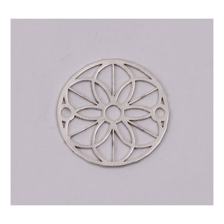 E1158-N-Link argint floare filigranata 14mm 0.4mm-1 buc