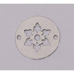 E1160-N-Link din argint decupat cu floare, 12mm 0.33mm