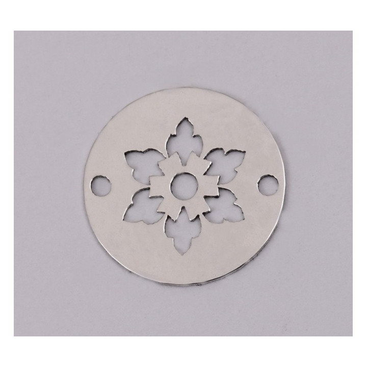 E1160-N-Link din argint decupat cu floare, 12mm 0.33mm