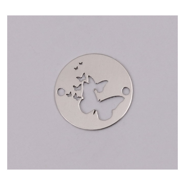 E1161-N-Link din argint decupat cu fluturi, 12mm 0.33mm