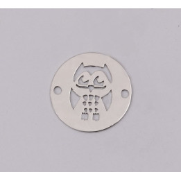 E1162-N-Link din argint decupat cu bufnita, 12mm 0.33mm