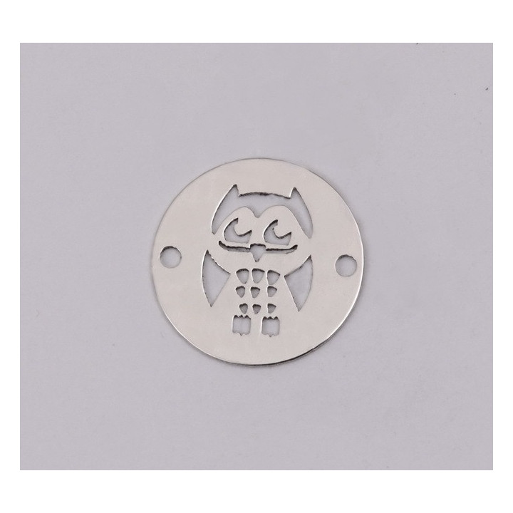 E1162-N-Link din argint decupat cu bufnita, 12mm 0.33mm
