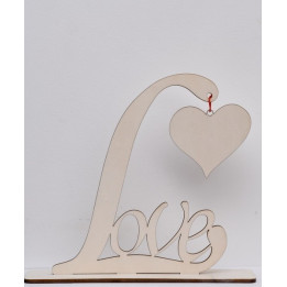 L212-Decupaj decorativ personalizabil din lemn"Love" 20x17 cm 1 buc - bijuterii personalizate din argint | simoshop