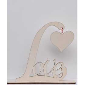 L212-Decupaj decorativ personalizabil din lemn"Love" 20x17 cm 1 buc - bijuterii personalizate din argint | simoshop