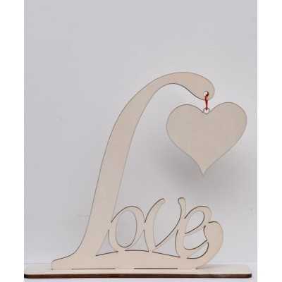 L212-Decupaj decorativ personalizabil din lemn"Love" 20x17 cm 1 buc - bijuterii personalizate din argint | simoshop