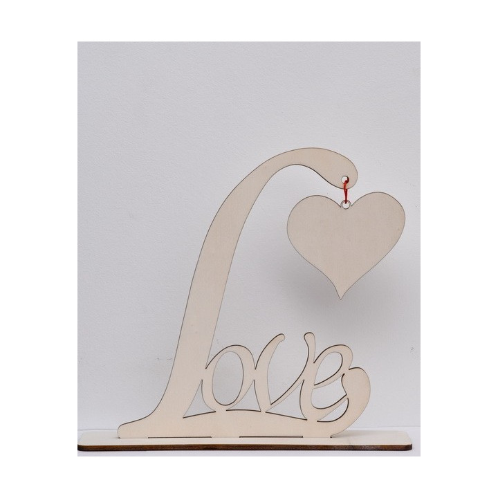 L212-Decupaj decorativ personalizabil din lemn"Love" 20x17 cm 1 buc - bijuterii personalizate din argint | simoshop