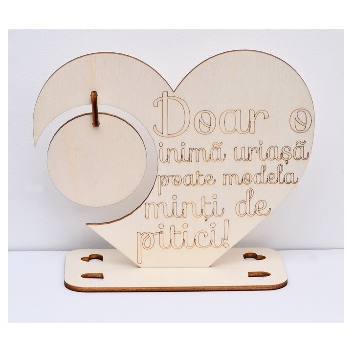 L221-Decoratiune din lemn personalizata "Best Teacher" 17x21cm 1buc