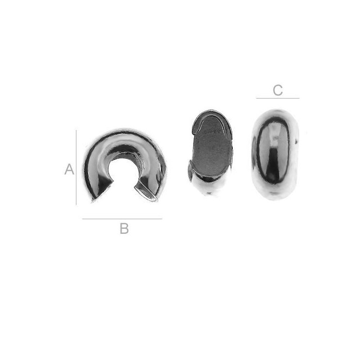 G0502-AG925-Acoperitor de crimp 6mm argint 925 1 bucata - bijuterii personalizate din argint | simoshop