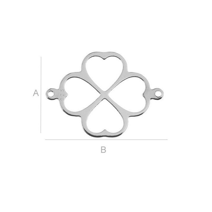 G0272-Charm link trifoi decupat 16.2x21.50mm, 0.50mm - bijuterii personalizate din argint | simoshop