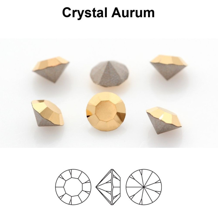 P4096-Cristal Preciosa, MC Chaton Maxima Crystal Aurum SS 29 6mm - 1 buc
