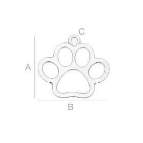 Charm Lăbuță Decupată din Argint 925 - Pet Lovers