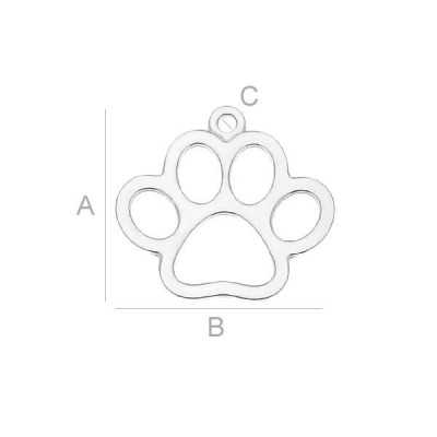Charm Lăbuță Decupată din Argint 925 - Pet Lovers