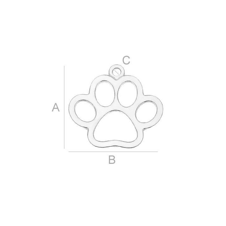G0519-N-Charm labuta decupata 15.50x15.50mm 1 buc - bijuterii personalizate din argint | simoshop