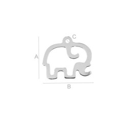 G0520-Charm elefantel decupat 14.10x15.80mm - bijuterii personalizate din argint | simoshop