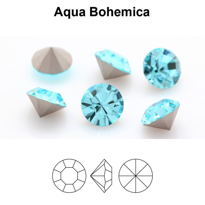 P4128-Cristal Preciosa, MC Chaton Maxima Aqua Bohemica SS 39 8mm - 1 buc