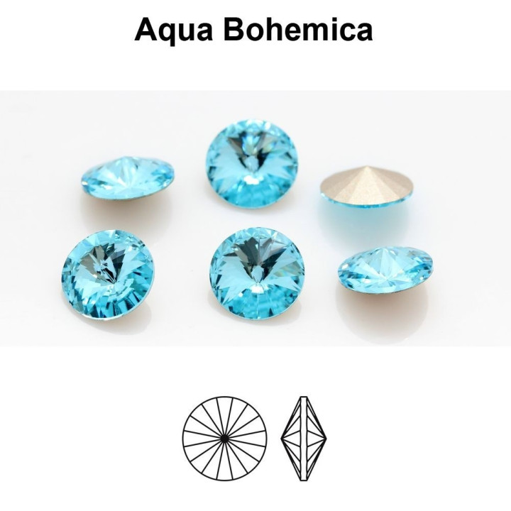 P4131-Cristal Preciosa, MC Rivoli Maxima Aqua Bohemica  SS 39 8mm - 1 buc