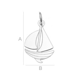 G0523-Charm barcuta cu za 20x11mm - bijuterii personalizate din argint | simoshop