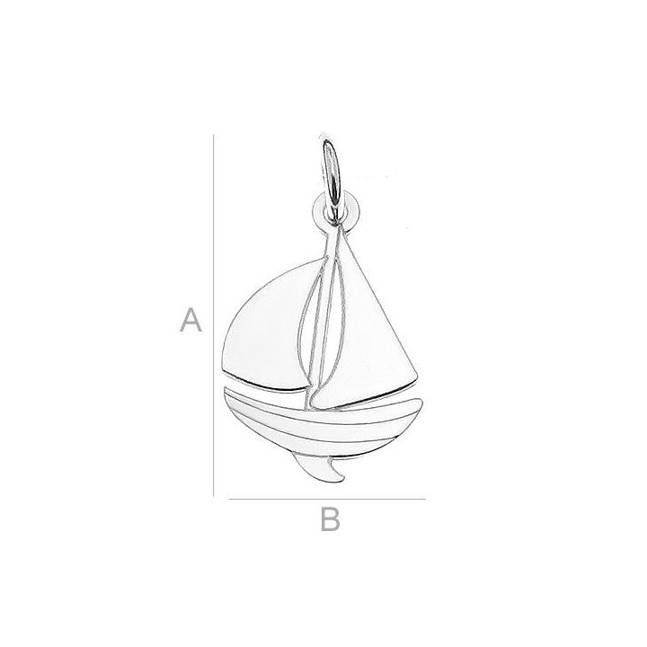 G0523-Charm barcuta cu za 20x11mm - bijuterii personalizate din argint | simoshop