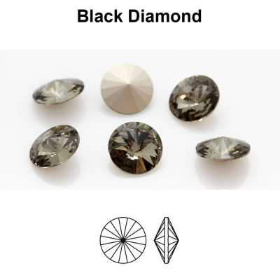 P4190-Cristal Preciosa, MC Rivoli Maxima Black Diamond SS39 8mm - 1 buc