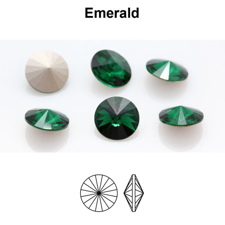 P4195-Cristal Preciosa, MC Rivoli Maxima Emerald SS39 8mm - 1 buc
