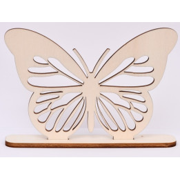 L223-Decoratiune din lemn flututre cu suport 15x10cm 1buc
