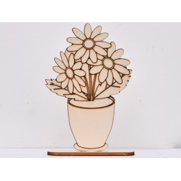 L228-Vaza cu flori cu suport  15x10cm  1buc