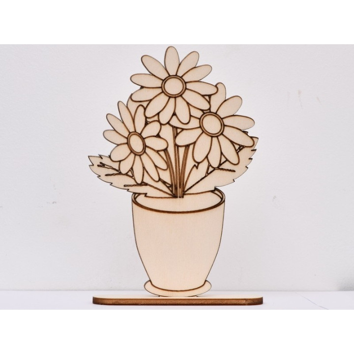 L228-Vaza cu flori cu suport  15x10cm  1buc