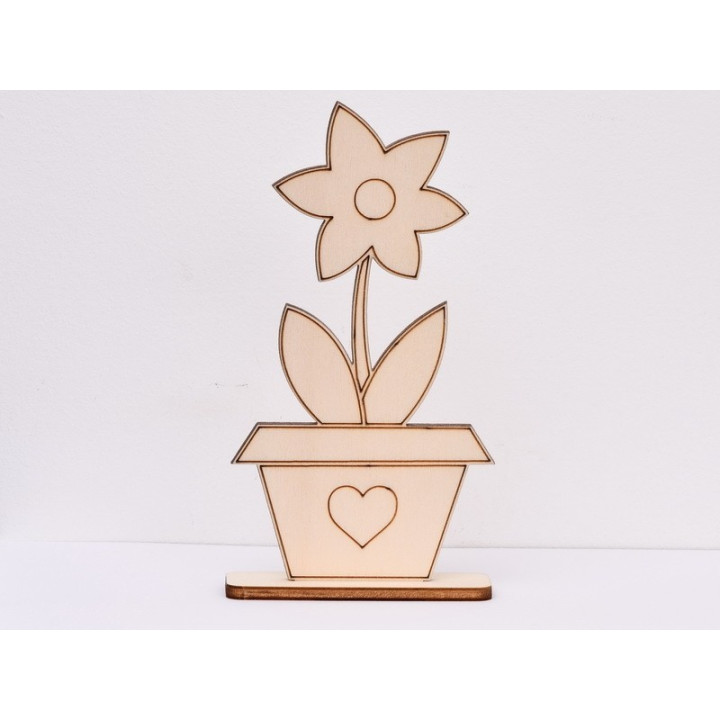 L229-Floare in ghiveci cu suport 15x8cm  1buc