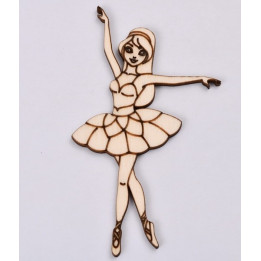 L230-Decupaj din lemn Balerina 6x10cm  1buc