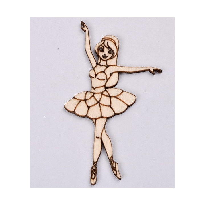 L230-Decupaj din lemn Balerina 6x10cm  1buc