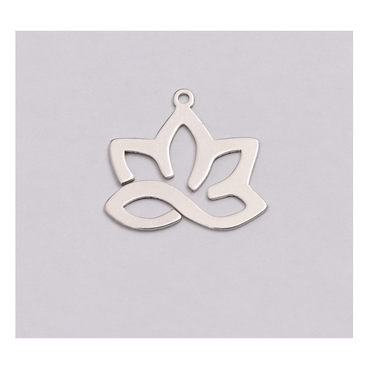 E1179-N-Charm Argint 925 Floare Lotus cu infinit 16.70x15.70mm 0.5mm