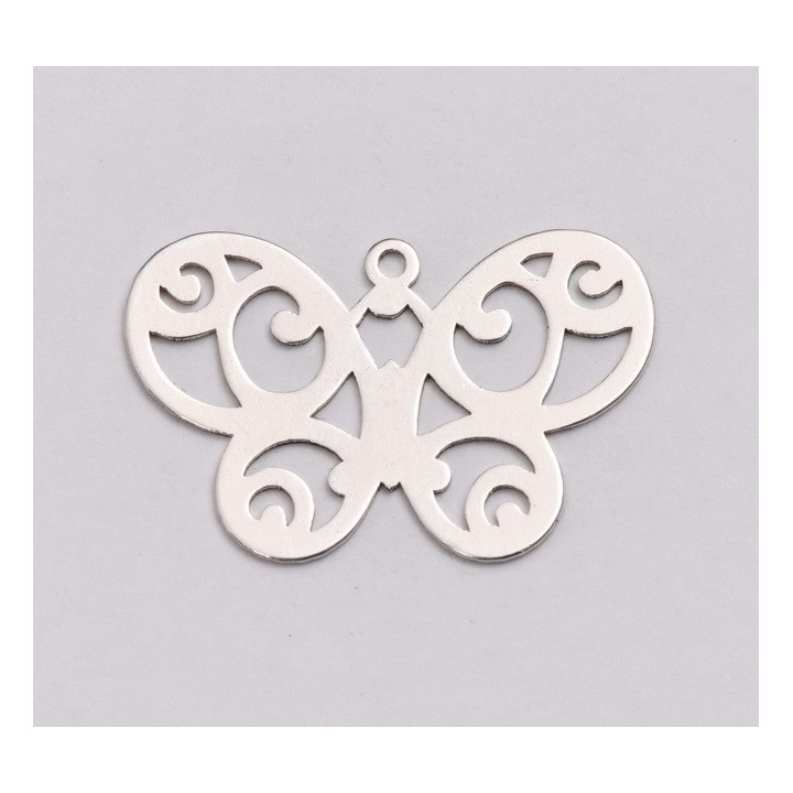 E1180-Pandant argint 925 Fluture model stilizat 22x14mm-1 buc