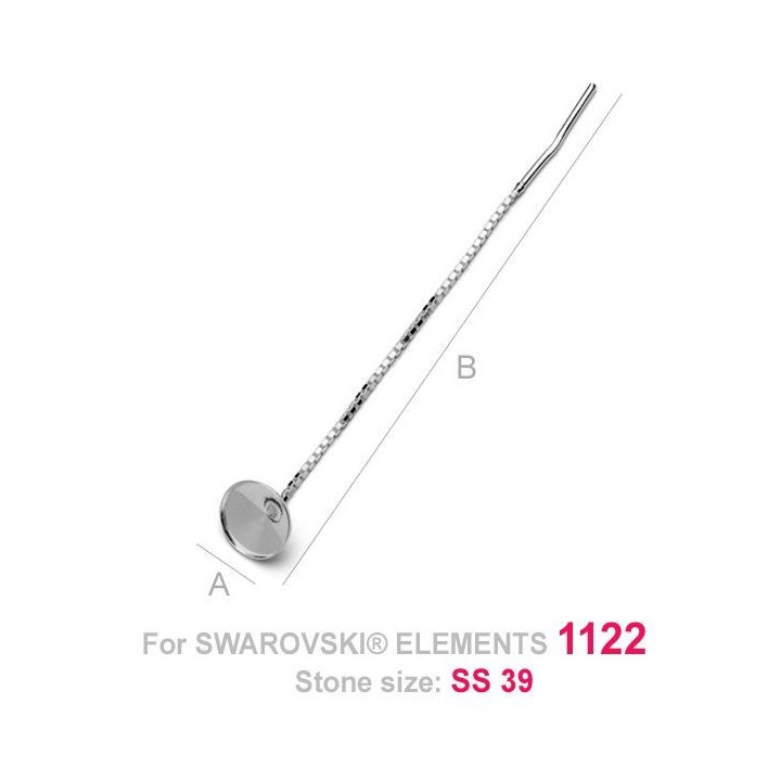 G0533-Cercei lantisor rivoli SS39 8mm cu bordura ver3 1 buc - bijuterii personalizate din argint | simoshop