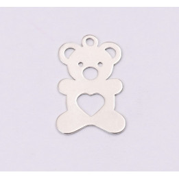 E1205-N-Charm din argint ursulet 15x10mm 0.5mm - 1 buc