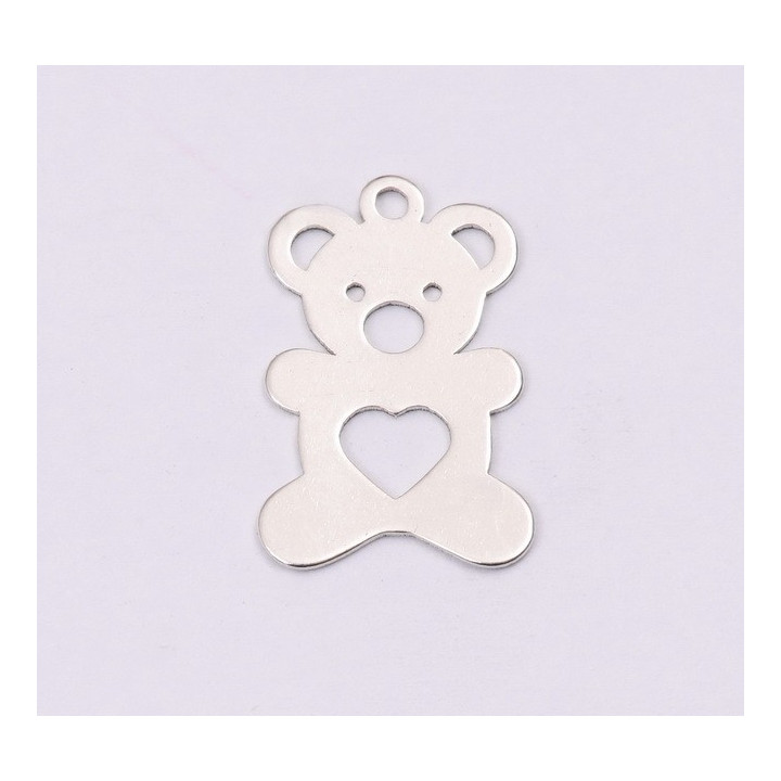 E1205-N-Charm din argint ursulet 15x10mm 0.5mm - 1 buc