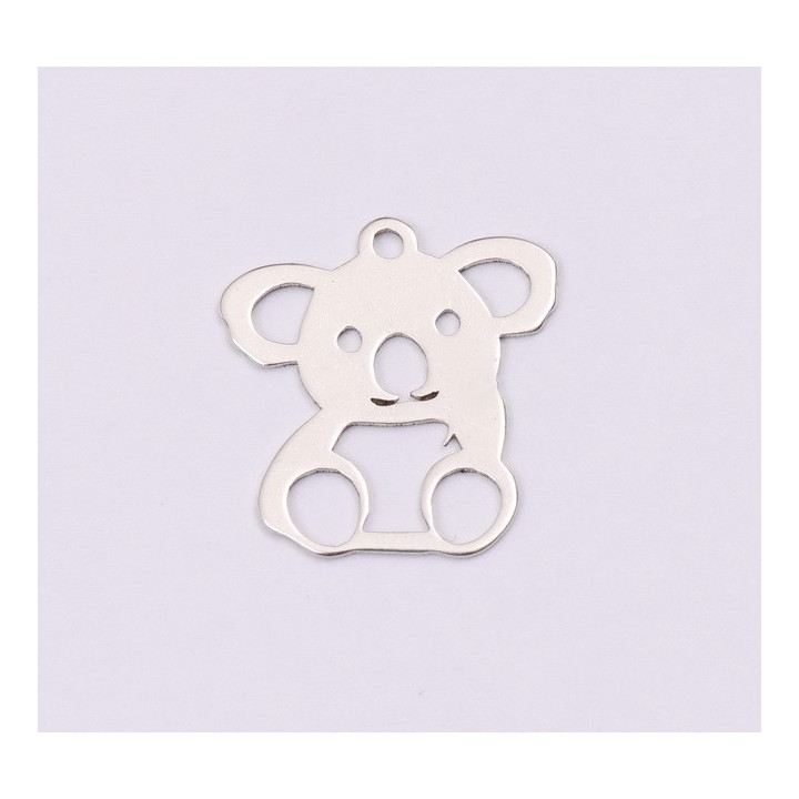 E1206-N-Charm din argint urs koala 14x13mm 0.5mm