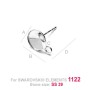 G0535-Tija cu bucla rivoli SS39 8mm cu bordura ver3 1 buc - bijuterii personalizate din argint | simoshop