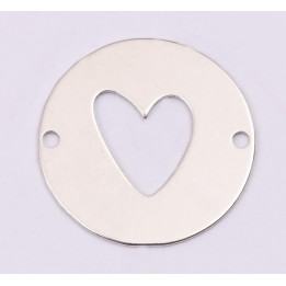E1210-N-Link argint decupat cu inimioara 15mm, 0.33mm - 1 buc