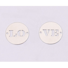 E1211-N-Set link din argint LOVE 14mm 0.33mm - 1 buc