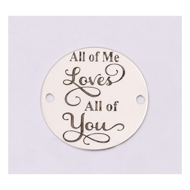 E1217-GS-Link din argint "All of me loves all of you" 16.5mm 0.33mm