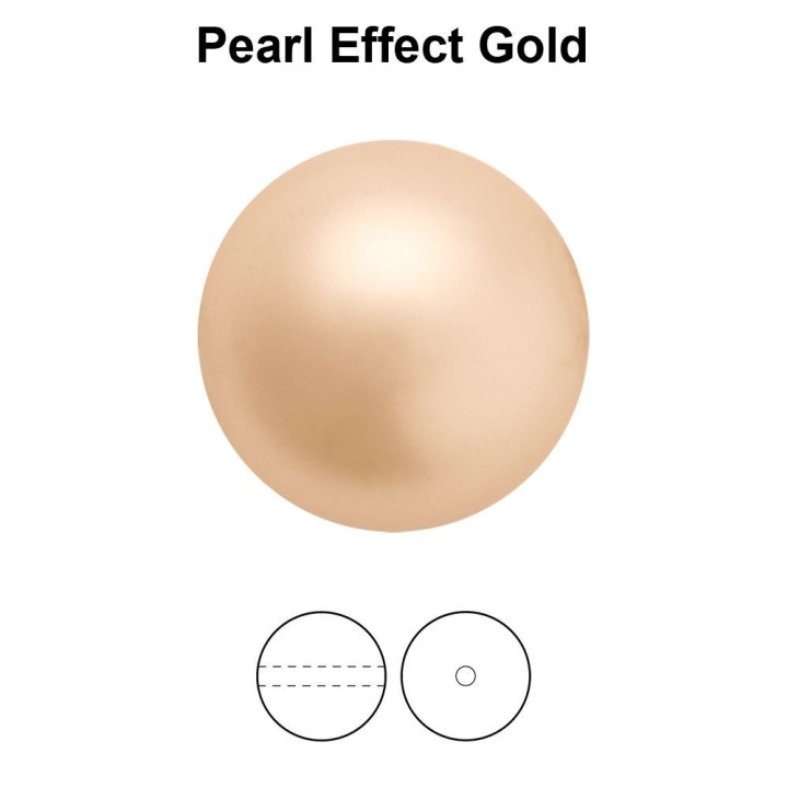 0231-Preciosa Pearl Nacre Round Gold Pearl Effect  12mm