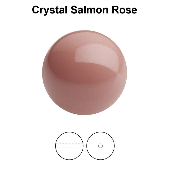 0250-Preciosa Round Pearl Maxima 1H Salmon Rose  12mm